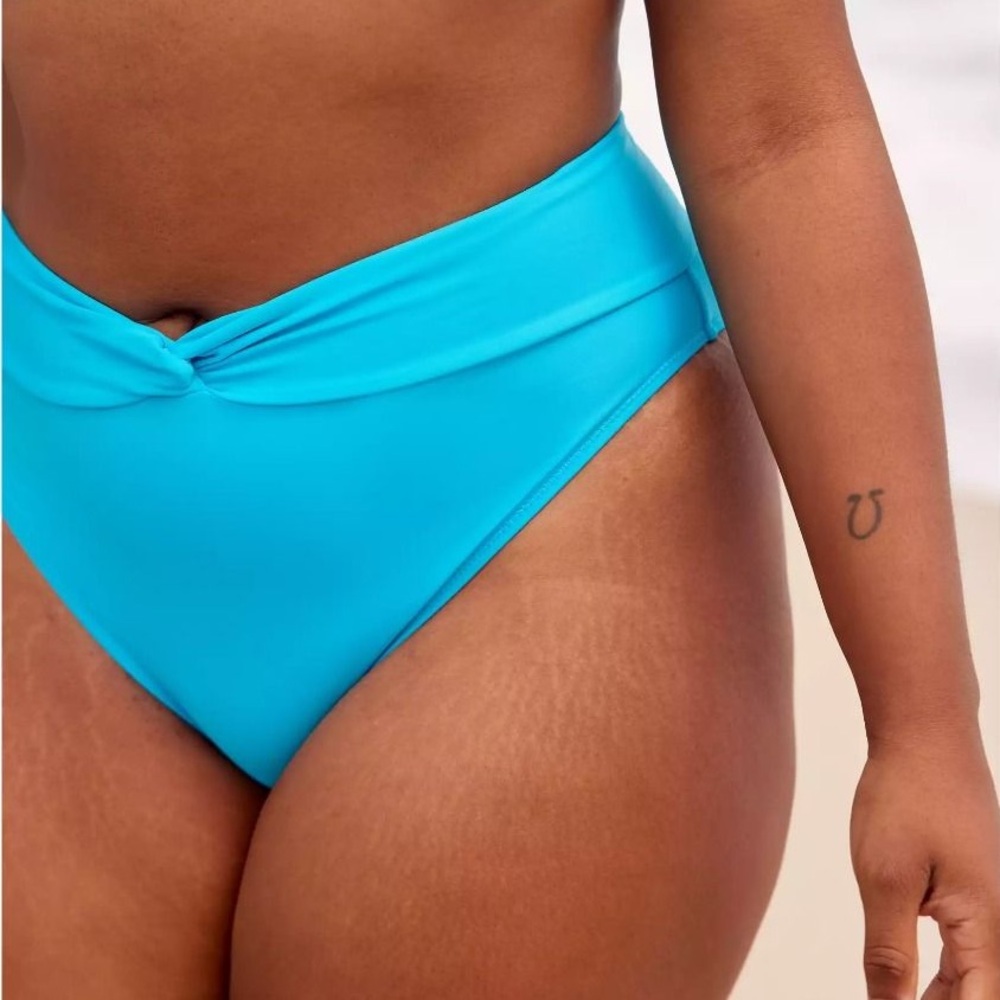 Aerie Twist High Cut Bikini Bottom - Starburst Blue